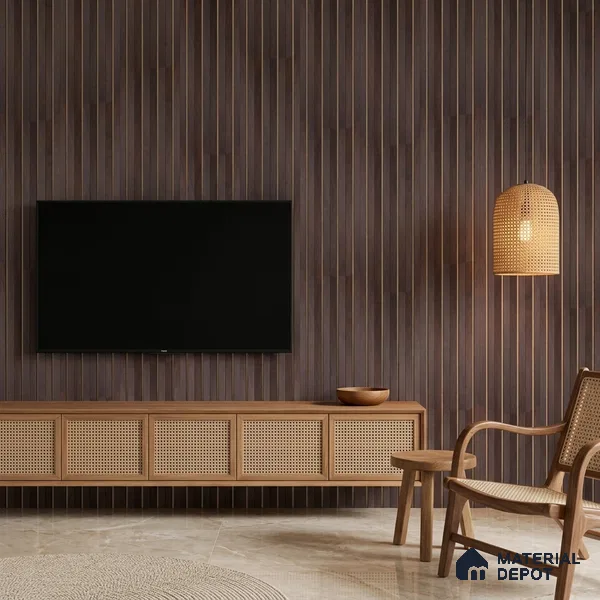 Wooden Look PN 07706 9.1 ft x 4.9 inch Charcoal Panel - 12 mm | Suitable for Living Room, Bedroom & TV Cabinet | Width is Subjected to 5% Variation