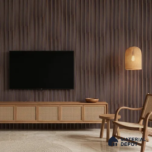 Wooden Look PN 07706 9.1 ft x 4.9 inch Charcoal Panel - 12 mm | Suitable for Living Room, Bedroom & TV Cabinet | Width is Subjected to 5% Variation