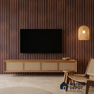Wooden Look PN 07707 9.1 ft x 4.9 inch Charcoal Panel - 12 mm | Suitable for Living Room, Bedroom & TV Cabinet | Width is Subjected to 5% Variation