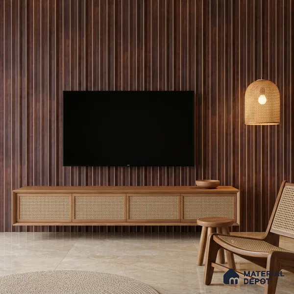 Wooden Look PN 07707 9.1 ft x 4.9 inch Charcoal Panel - 12 mm | Suitable for Living Room, Bedroom & TV Cabinet | Width is Subjected to 5% Variation