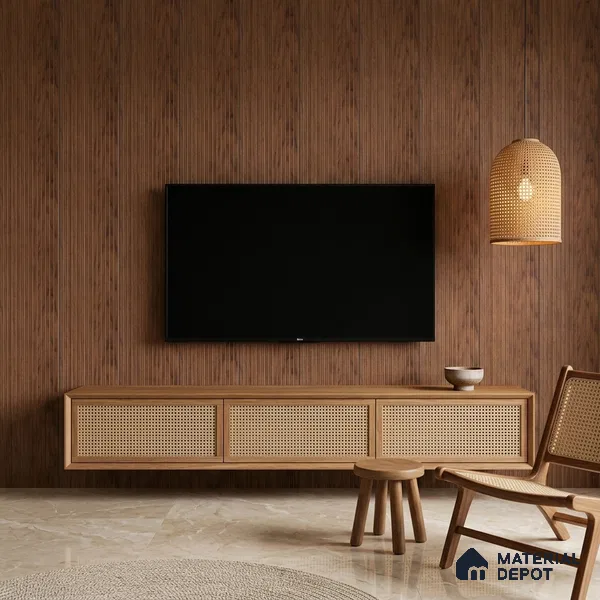 Wooden Look PN 07792 8 ft x 7.8 inch Charcoal Panel - 6 mm | Suitable for Living Room, Bedroom & Office | Width is Subjected to 5% Variation
