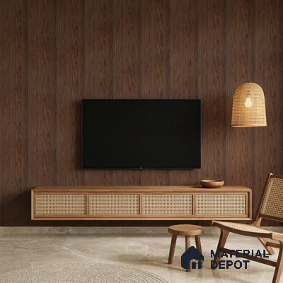 Wooden Look PN 07795 8 ft x 7.8 inch Charcoal Panel - 6 mm | Suitable for Living Room, Bedroom & Office | Width is Subjected to 5% Variation