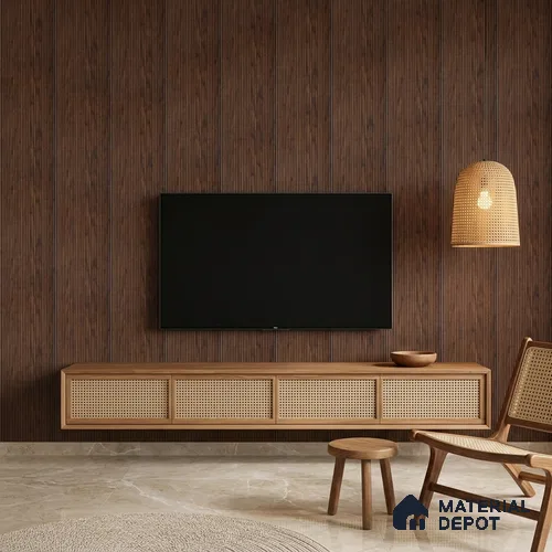 Wooden Look PN 07795 8 ft x 7.8 inch Charcoal Panel - 6 mm | Suitable for Living Room, Bedroom & Office | Width is Subjected to 5% Variation