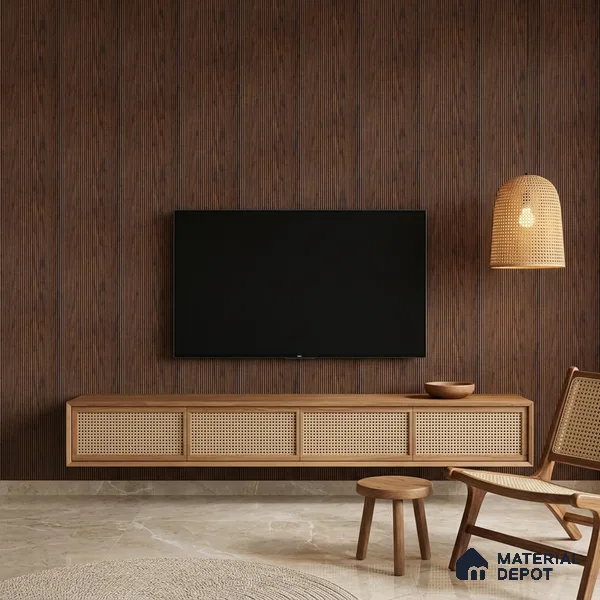 Wooden Look PN 07795 8 ft x 7.8 inch Charcoal Panel - 6 mm | Suitable for Living Room, Bedroom & Office | Width is Subjected to 5% Variation