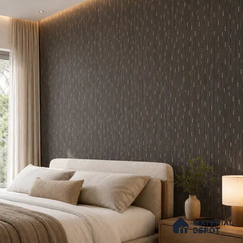 Graphite Black Geometric Look PN 07810 8 ft x 7.8 inch Charcoal Panel - 6 mm | Suitable for Living Room, Bedroom & Office | Width is Subjected to 5% Variation