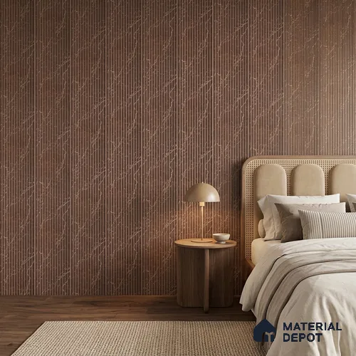 Cappucino Brown Marble Look PN 07820 8 ft x 7.8 inch Charcoal Panel - 6 mm | Suitable for Living Room, Bedroom & Office | Width is Subjected to 5% Variation
