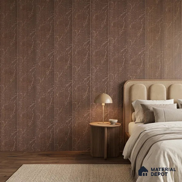 Cappucino Brown Marble Look PN 07820 8 ft x 7.8 inch Charcoal Panel - 6 mm | Suitable for Living Room, Bedroom & Office | Width is Subjected to 5% Variation