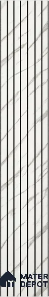 White Marble Louver PN 00391 10 ft x 12 inch PVC Panel - 10 mm | Suitable for Feature Wall, TV Unit & Living Room | Width is Subjected to 5% Variation