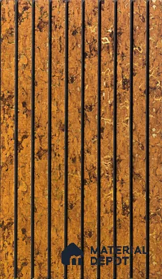 Brown Wooden Louver PN 00456 8 ft x 12 inch Charcoal Panel - 6 mm | Suitable for Feature Wall, TV Unit & Living Room | Width is Subjected to 5% Variation