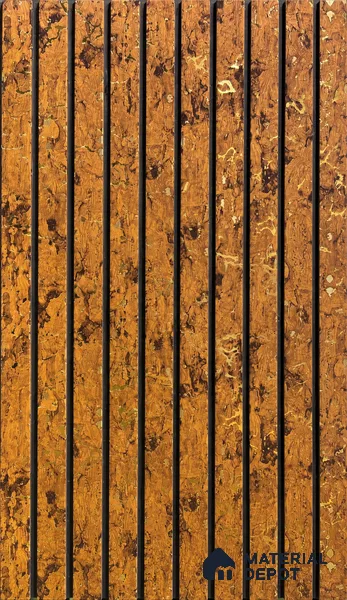 Brown Wooden Louver PN 00456 8 ft x 12 inch Charcoal Panel - 6 mm | Suitable for Feature Wall, TV Unit & Living Room | Width is Subjected to 5% Variation