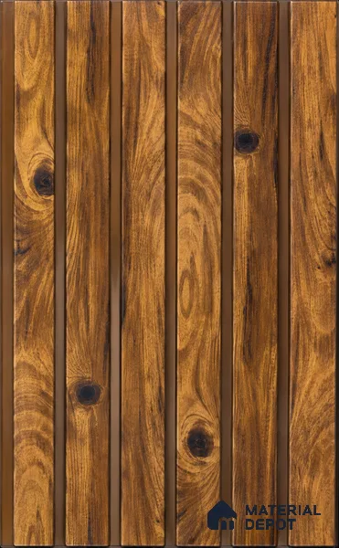 Brown Wooden Louver PN 00544 8 ft x 12 inch Charcoal Panel - 6 mm | Suitable for Feature Wall, TV Unit & Living Room | Width is Subjected to 5% Variation