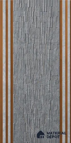 Grey Patterned Louver PN 01648 8 ft x 12 inch Charcoal Panel - 6 mm | Suitable for Feature Wall, TV Unit & Living Room | Width is Subjected to 5% Variation