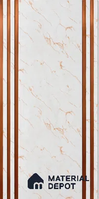 White Marble Louver PN 01649 8 ft x 12 inch Charcoal Panel - 6 mm | Suitable for Feature Wall, TV Unit & Living Room | Width is Subjected to 5% Variation