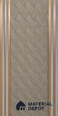 Brown Patterned Louver PN 01652 8 ft x 12 inch Charcoal Panel - 6 mm | Suitable for Feature Wall, TV Unit & Living Room | Width is Subjected to 5% Variation