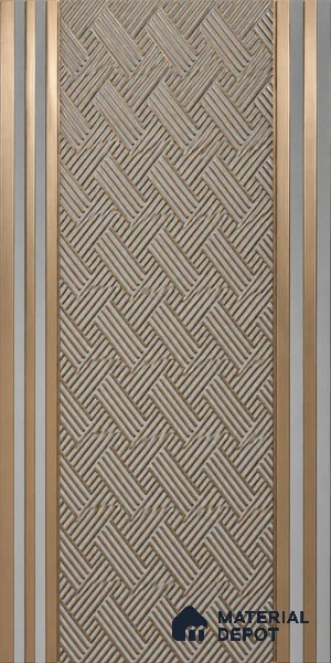 Brown Patterned Louver PN 01652 8 ft x 12 inch Charcoal Panel - 6 mm | Suitable for Feature Wall, TV Unit & Living Room | Width is Subjected to 5% Variation