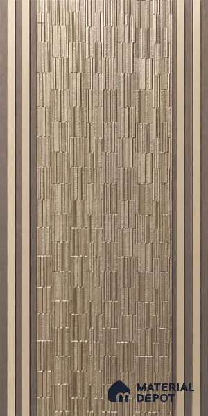 Brown Patterned Louver PN 01653 8 ft x 12 inch Charcoal Panel - 6 mm | Suitable for Feature Wall, TV Unit & Living Room | Width is Subjected to 5% Variation