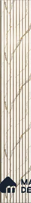 White Marble Louver PN 01654 8 ft x 12 inch Charcoal Panel - 6 mm | Suitable for Feature Wall, TV Unit & Living Room | Width is Subjected to 5% Variation