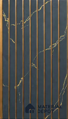 Black Marble Louver PN 01655 8 ft x 12 inch Charcoal Panel - 6 mm | Suitable for Feature Wall, TV Unit & Living Room | Width is Subjected to 5% Variation