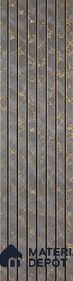 Grey Marble Louver PN 01656 8 ft x 12 inch Charcoal Panel - 6 mm | Suitable for Feature Wall, TV Unit & Living Room | Width is Subjected to 5% Variation