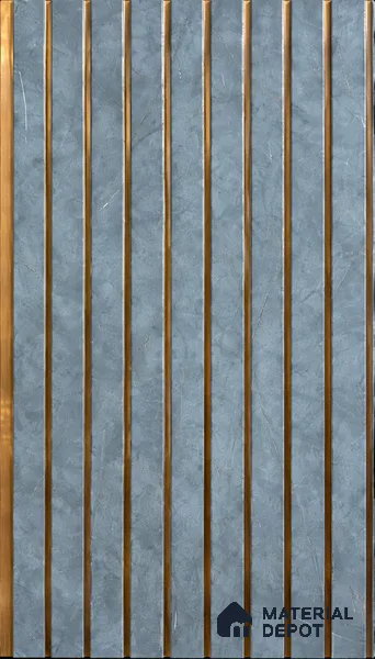 Grey Marble Louver PN 01657 8 ft x 12 inch Charcoal Panel - 6 mm | Suitable for Feature Wall, TV Unit & Living Room | Width is Subjected to 5% Variation
