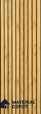 Brown Wooden Louver PN 01658 8 ft x 12 inch Charcoal Panel - 6 mm | Suitable for Feature Wall, TV Unit & Living Room | Width is Subjected to 5% Variation