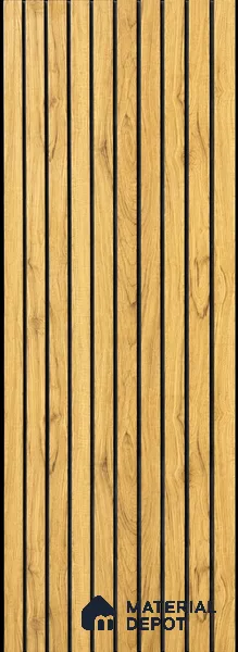 Brown Wooden Louver PN 01658 8 ft x 12 inch Charcoal Panel - 6 mm | Suitable for Feature Wall, TV Unit & Living Room | Width is Subjected to 5% Variation
