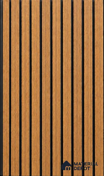 Brown Wooden Louver PN 01659 8 ft x 12 inch Charcoal Panel - 6 mm | Suitable for Feature Wall, TV Unit & Living Room | Width is Subjected to 5% Variation