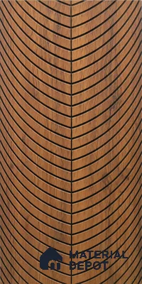 Brown Patterned Louver PN 02879 8 ft x 12 inch Charcoal Panel - 4 mm | Suitable for Feature Wall, TV Unit & Living Room | Width is Subjected to 5% Variation
