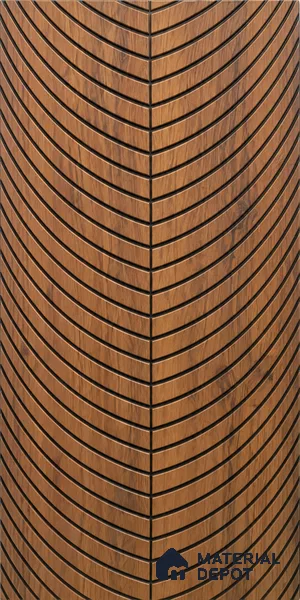 Brown Patterned Louver PN 02879 8 ft x 12 inch Charcoal Panel - 4 mm | Suitable for Feature Wall, TV Unit & Living Room | Width is Subjected to 5% Variation