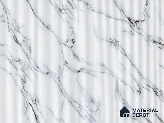 White Marble Look Charcoal Decorative Wall Panel PN 03821 8 ft x 2 ft - 4 mm | Suitable for Feature Wall, TV Unit & Living Room | Width is Subjected to 5% Variation