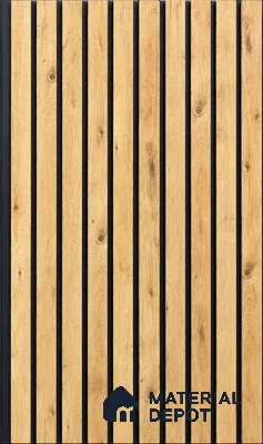 Brown Wooden Louver PN 05554 9.5 ft x 12 inch Charcoal Panel - 6 mm | Suitable for Feature Wall, TV Unit & Living Room | Width is Subjected to 5% Variation