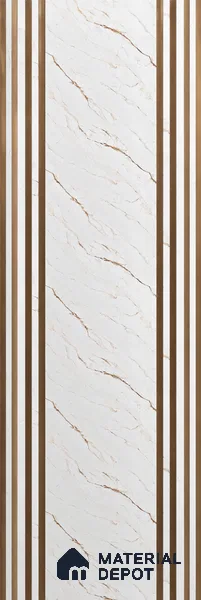 White Marble Look Charcoal Decorative Wall Panel PN 05645 8 ft x 1 ft - 7 mm | Suitable for Feature Wall, TV Unit & Living Room | Width is Subjected to 5% Variation