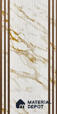 White Marble Look Charcoal Decorative Wall Panel PN 05650 8 ft x 1 ft - 7 mm | Suitable for Feature Wall, TV Unit & Living Room | Width is Subjected to 5% Variation