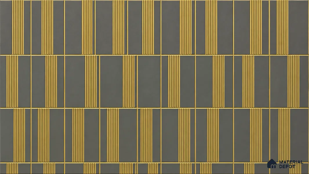 Gold Luxury Look Charcoal Decorative Wall Panel PN 05657 8 ft x 2 ft - 4 mm | Suitable for Feature Wall, TV Unit & Living Room | Width is Subjected to 5% Variation
