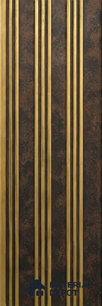 Brown Patterned Louver PN 05994 8 ft x 12 inch Charcoal Panel - 7 mm | Suitable for Feature Wall, TV Unit & Living Room | Width is Subjected to 5% Variation