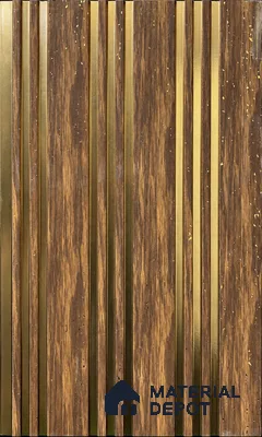 Brown Patterned Louver PN 05995 8 ft x 12 inch Charcoal Panel - 7 mm | Suitable for Feature Wall, TV Unit & Living Room | Width is Subjected to 5% Variation