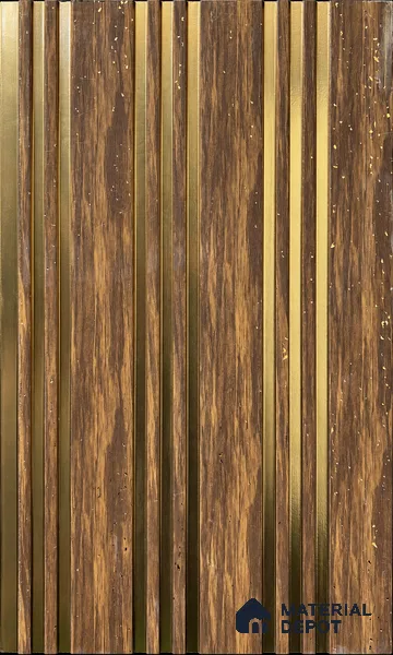 Brown Patterned Louver PN 05995 8 ft x 12 inch Charcoal Panel - 7 mm | Suitable for Feature Wall, TV Unit & Living Room | Width is Subjected to 5% Variation
