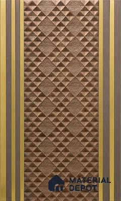 Brown Patterned Louver PN 06009 8 ft x 12 inch Charcoal Panel - 7 mm | Suitable for Feature Wall, TV Unit & Living Room | Width is Subjected to 5% Variation