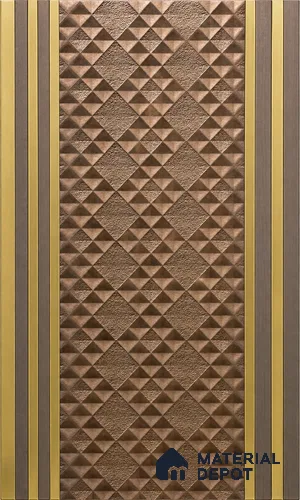 Brown Patterned Louver PN 06009 8 ft x 12 inch Charcoal Panel - 7 mm | Suitable for Feature Wall, TV Unit & Living Room | Width is Subjected to 5% Variation