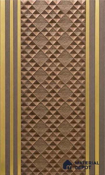 Brown Patterned Louver PN 06009 8 ft x 12 inch Charcoal Panel - 7 mm | Suitable for Feature Wall, TV Unit & Living Room | Width is Subjected to 5% Variation