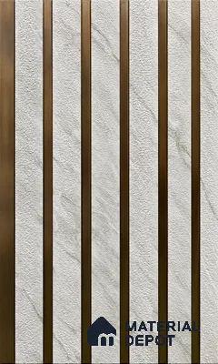 Grey Marble Louver PN 06012 8 ft x 12 inch Charcoal Panel - 7 mm | Suitable for Feature Wall, TV Unit & Living Room | Width is Subjected to 5% Variation