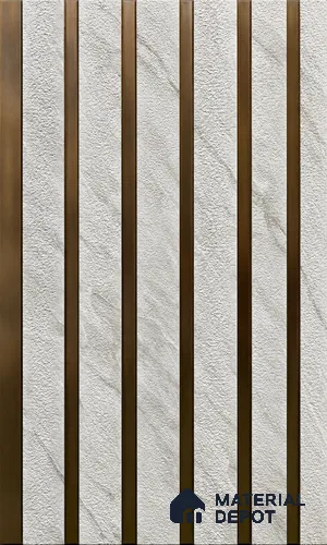 Grey Marble Louver PN 06012 8 ft x 12 inch Charcoal Panel - 7 mm | Suitable for Feature Wall, TV Unit & Living Room | Width is Subjected to 5% Variation