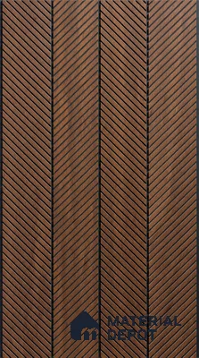 Brown Wooden Louver PN 06018 8 ft x 12 inch Charcoal Panel - 7 mm | Suitable for Feature Wall, TV Unit & Living Room | Width is Subjected to 5% Variation