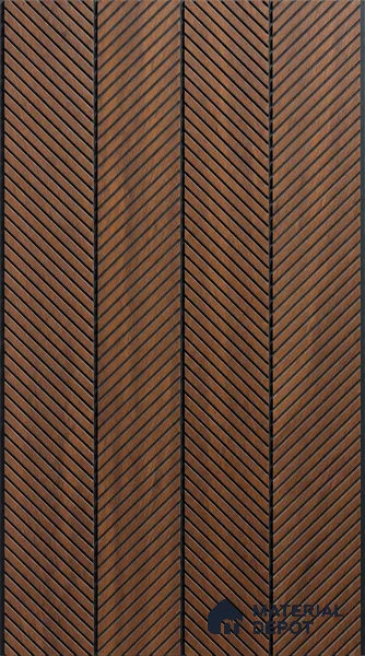 Brown Wooden Louver PN 06018 8 ft x 12 inch Charcoal Panel - 7 mm | Suitable for Feature Wall, TV Unit & Living Room | Width is Subjected to 5% Variation