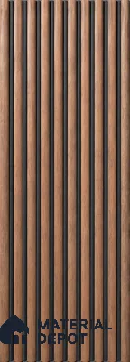 Brown Wooden Louver PN 06165 9.5 ft x 7.8 inch Charcoal Panel - 12 mm | Suitable for Feature Wall, TV Unit & Living Room | Width is Subjected to 5% Variation