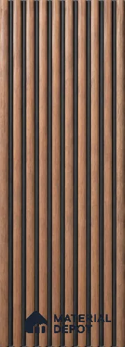 Brown Wooden Louver PN 06165 9.5 ft x 7.8 inch Charcoal Panel - 12 mm | Suitable for Feature Wall, TV Unit & Living Room | Width is Subjected to 5% Variation