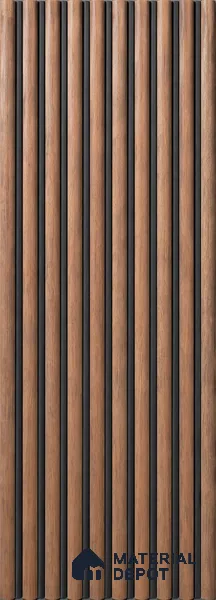 Brown Wooden Louver PN 06165 9.5 ft x 7.8 inch Charcoal Panel - 12 mm | Suitable for Feature Wall, TV Unit & Living Room | Width is Subjected to 5% Variation