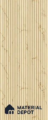 Beige Marble Louver PN 06168 9.5 ft x 7.8 inch Charcoal Panel - 12 mm | Suitable for Feature Wall, TV Unit & Living Room | Width is Subjected to 5% Variation