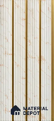 White Marble Look PN 06301 9.5 ft x 9.4 inch Charcoal Panel - 12 mm | Suitable for Feature Wall, TV Unit & Living Room | Width is Subjected to 5% Variation