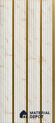 White Marble Look PN 06301 9.5 ft x 9.4 inch Charcoal Panel - 12 mm | Suitable for Feature Wall, TV Unit & Living Room | Width is Subjected to 5% Variation